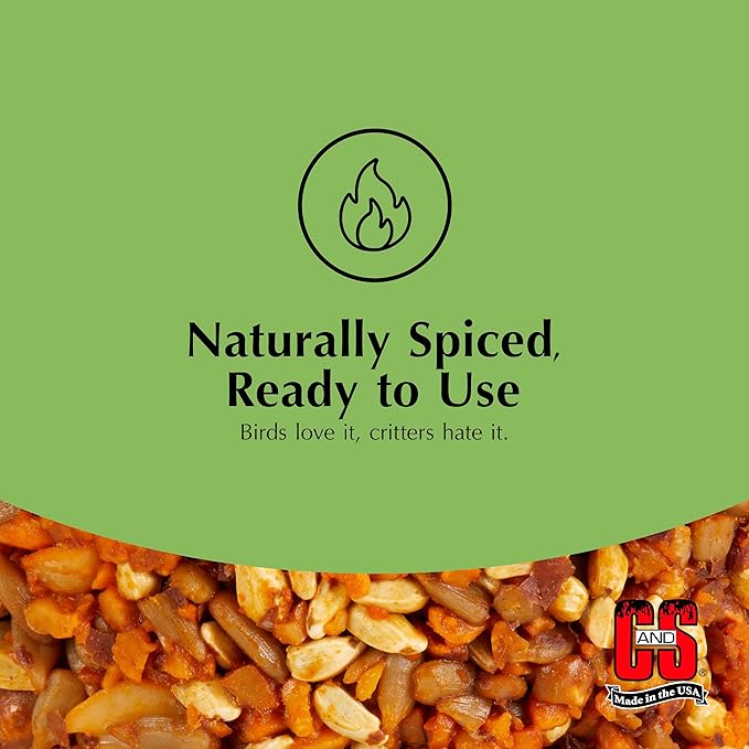 C&ampS Ready to Use Hot Pepper Bird Seed Cylinder Spicy Wild Bird Outdoor Feeder with Hanger 1.76 Pound Cylinder 2 Pack