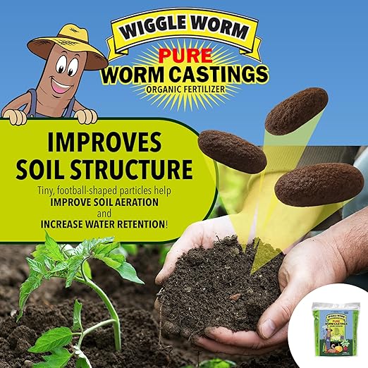 Fertilizer Combo Pack – 4.5lb Pure Worm Castings Fertilizer and Soil Amendment and 8oz Worm Casting Tea Concentrate for Indoor and Outdoor Gardening