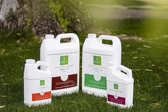 ENVY Hydroponic Plant Food A &amp B – Two-Part Liquid Nutrient for Indoor/Outdoor Plants - Soil Coco Hydroponics DWC – Gallon Set