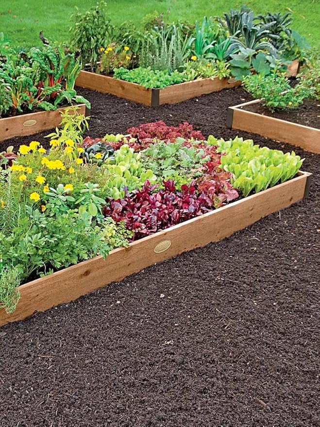 Gardener's Supply Company Cedar Raised Garden Bed | Weather Resistant Outdoor Square Planter Box for Plants Herbs Flowers &amp Vegetables with Rust-Proof Aluminum Corners