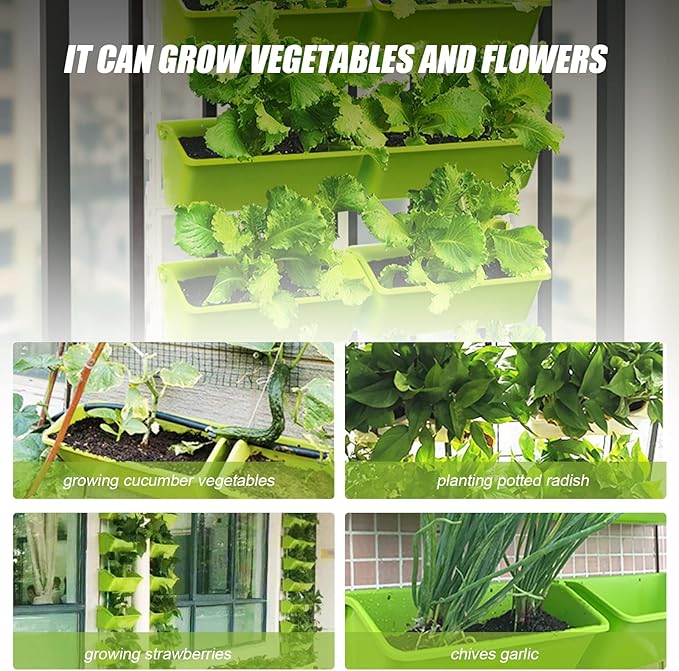 LYNICESHOP Vertical Garden Planter Box 4-Tier Space-Saving Vertical Planters Outdoor Raised Garden Bed Indoor Outdoor Freestanding Planter for Vegetables Herbs &amp Flowers (Tender Green)