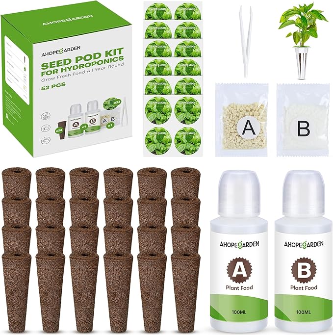 Ahopegarden Indoor Garden Hydroponics Growing System with Hydroponics Pods Kit