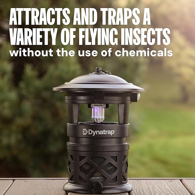 Dynatrap DT2030SR Fly Traps Outdoor - Mosquito &amp Flying Insect Killer for 1 Acre – Kills Mosquitoes Flies Gnats Wasps - Bug Zapper Alternative - Black