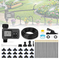 66FT Drip Irrigation Kit with Timer Automatic Garden Watering System with Flexible 360° Bendable Hose &amp Adjustable Emitters Drip Irrigation System for Greenhouse Yard Flower Bed Lawn &amp Pl