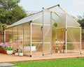 8X10 FT Outdoor Polycarbonate Greenhouse Sturdy Aluminum Frame Adjustable Roof Vent Ideal for Backyard Patio or Garden All-Weather Green House for Growing Plants and Vegetables