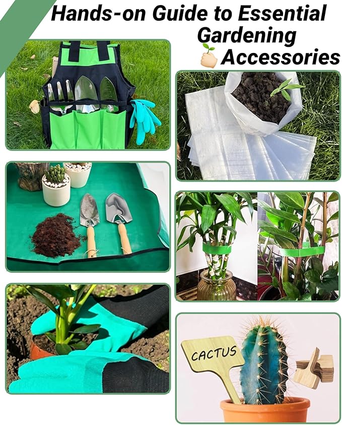 Garden Tool Set Stainless Steel Gardening Hand Tools Gardening Supplies Kit Garden Tools with Fashion and Durable Storage Bag Ideal Gifts for Women Men (13 Pieces)