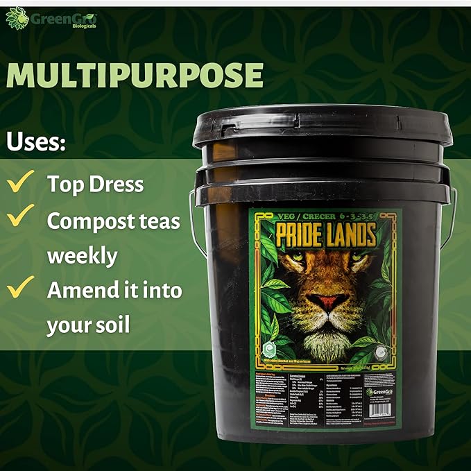 Pride Lands Veg Premium Organic Dry Top Dress Fertilizer for The Vegetative Cycle Bigger Buds and Healthier Plants with Our Complete Veg Food Easy to Use and All Natural Safe for Plants You Consume