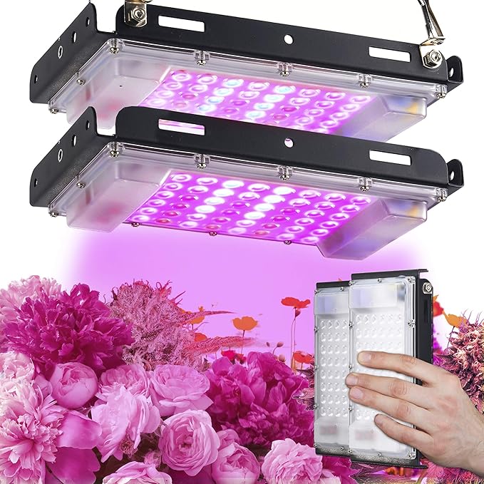 ECRU Grow Light for Indoor Plant 400W (Pack of 2 x 200W) LED Plant Light Panel with Red &amp Blue Bulbs for Seedling Vegetation and Flowering