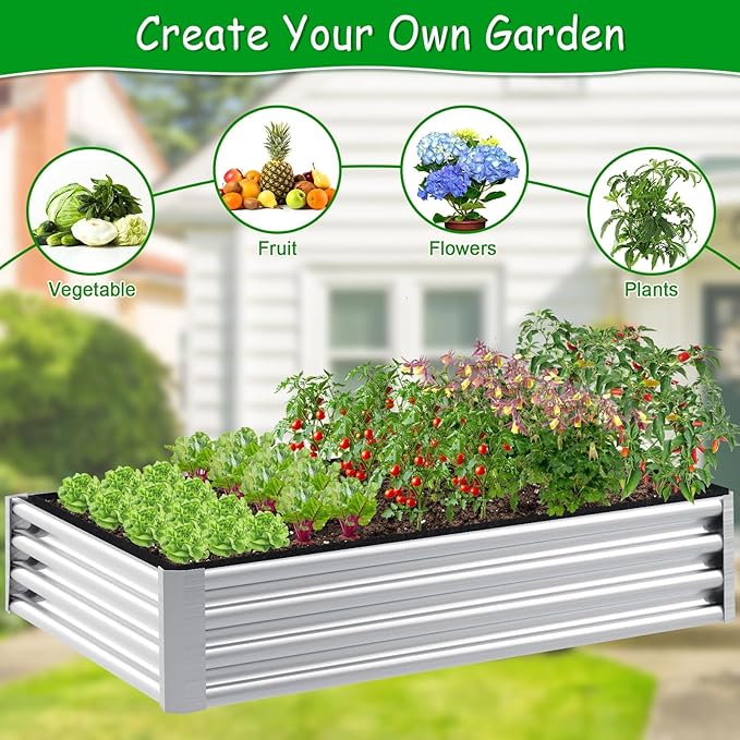 6x3x2ft Fabric Raised Garden Bed liner for Planter Raised Beds Garden Grow Bed Bags to Grow Vegetables Flowers Fruits Herbs and Succulents Rectangle Planting Container for Outdoor 269 Gallon