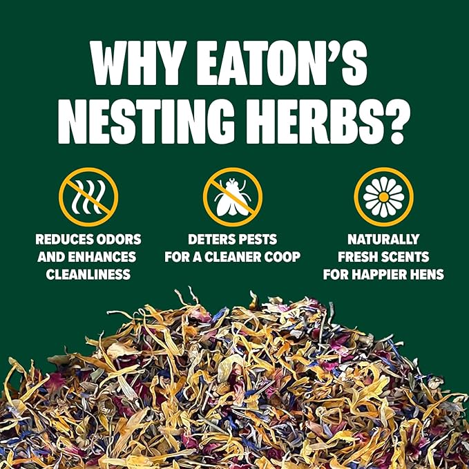 Eaton Pet and Pasture Premium Nesting Herbs Aromatic Blend for Nesting Boxes &amp Chicken Coop Natural Refresher &amp Pest Deterrent