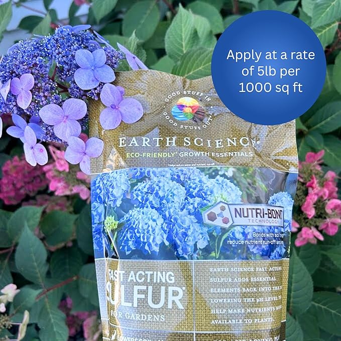 Earth Science Fast Acting Sulfur Granules – 5lb – Reduces Soil pH and Nutrient Runoff Improves Growth &amp Color for Acid-Loving Plants Long-Lasting Lawn Care Supplement