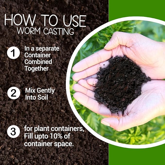 Elm Dirt Organic Fertilizer for All Plants - Indoor or Outdoor Earthworm Casting | Organic Plant Food for Houseplants Flowers &amp Gardens