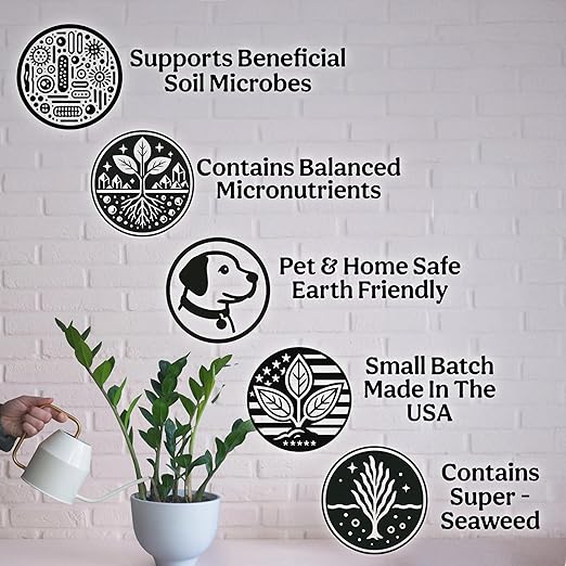 Organic Liquid Indoor Plant Food Houseplant Tropical &amp All-Purpose Indoor Plant Fertilizer Organic Liquid Fertilizer 5-5-5 with Sea Kelp 16oz Treats 110 Gallons