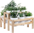 Greenes Fence Two-Tiers Nine Bucket Elevated Cedar Wood Garden Frame 43 in. x 43 in. x 30 in. - Made in USA with North American Cedar