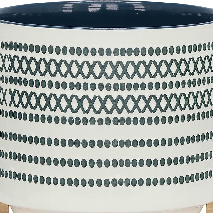 Generic 10 Planter ON STANDW DOTS Blue