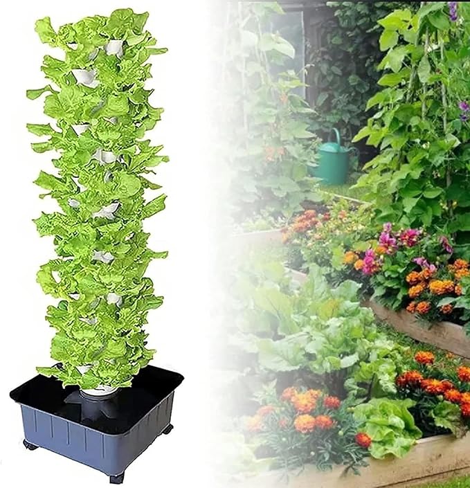 Hydroponics TowerGarden Hydroponics Growing SystemHydroponics Growing SystemPlant Vertical Hydroponicsfor IndoorFruits and Vegetables Aeroponic TowerSeeding Bed Net Pots-//