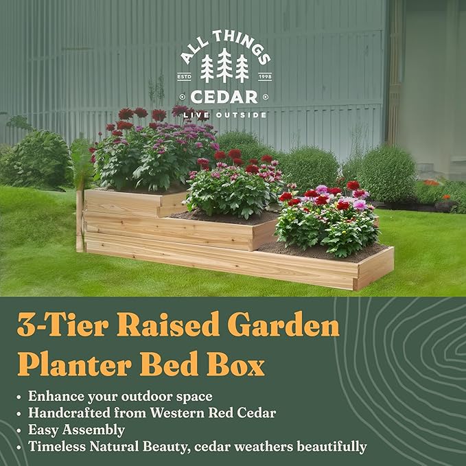 All Things Cedar 3-Tier Raised Garden Planter Bed Box Western Red Cedar Build