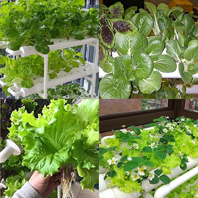 Hydroponics Growing System Kit108 Plant Sites 3 Layers Food-Grade PVC-U Pipes Hydroponic Grow Kit Gardening System with Water Pump TimerNet Pots and Sponge for VegetablesFruitsHerb