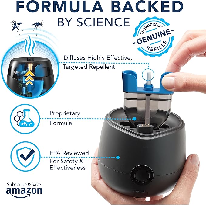 Thermacell Rechargeable Mosquito Repeller Refills Advanced Repellent Formula Provides 20 Foot Protection Zone Compatible with Thermacell E-Series &amp Radius Only No DEET Spray or Flame