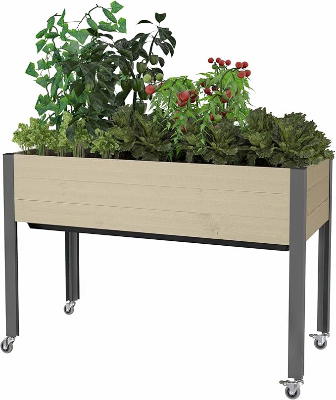CedarCraft Self-Watering Raised Garden Bed (21 x 47 x 32H) - Container Gardening with The Convenience of a Self-Watering Irrigation System. Made in Canada.