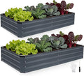 INNO STAGE Galvanized Raised Garden Bed Kits 6x3x1ft Metal Raised Garden Beds Outdoor Steel Raised Planter Bed with Gloves for Vegetables &amp Flowers Patio Ground Planter Box(Grey 2PCS)