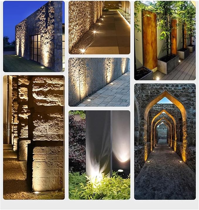 Low Voltage Landscape Lights LED Well Lights Outdoor In Ground Light IP66 Waterproof AC12-24V Spotlights for Yard Garden Pathway Lawn Landscape Light