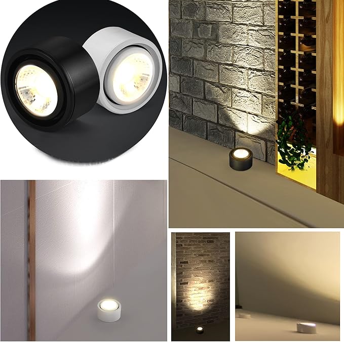 Accent Uplight 7W COB LED Stepless Dimming Adjustment Remote Control Spotlight Light with Foot Pedal Switch Whtie Cord Flexibly Extra Light Rotating for Plants Landscape 3 Lights
