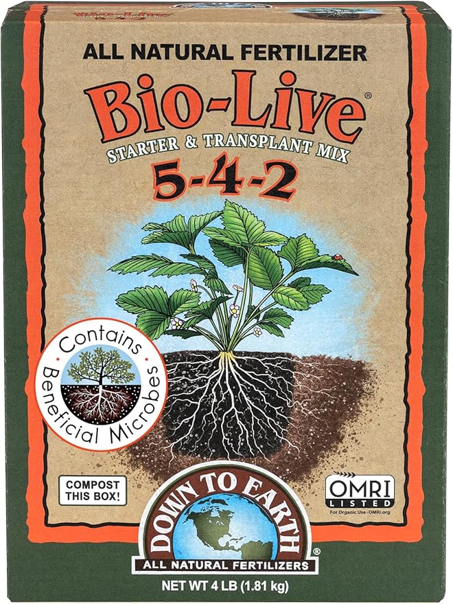 Down to Earth Organic Bio-Live Fertilizer Mix 5-4-2 5 lb