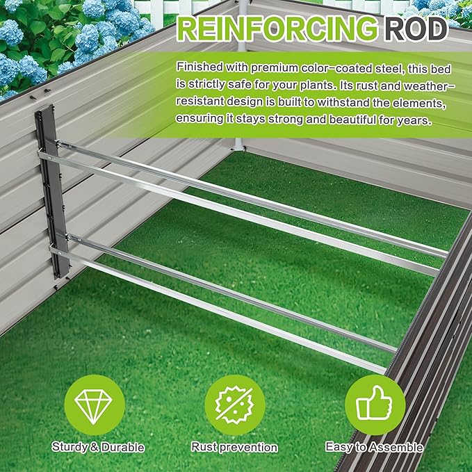2 Pack Metal Raised Bed Garden Bed Kit 8x4x2ft Tall Galvanized Planter Raised Garden Boxes Outdoor Large Metal Raised Garden Beds for Flowers Vegetables Herbs