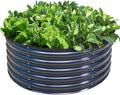 Olle 17 Tall 42 Round Galvanized Raised Garden Bed KitMetal Raised Planter Boxes Outdoor DIY Raised Garden Beds Outdoor for Vegetables3.5 * 3.5 * 1.4FtMidnight Grey