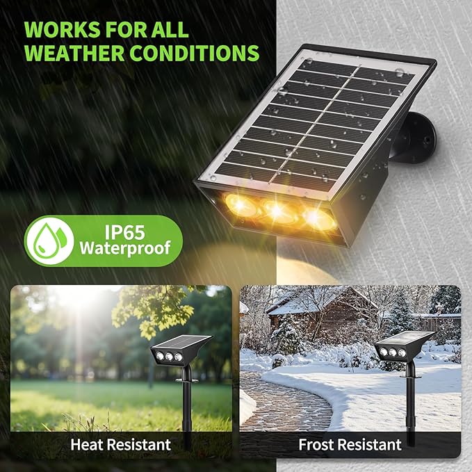 Solar Spot Lights Outdoor RGB Solar Landscape Spotlights IP65 Waterproof Adjustable Light House Lights Colorful Spot Light for Yard Garden Pathway (6)