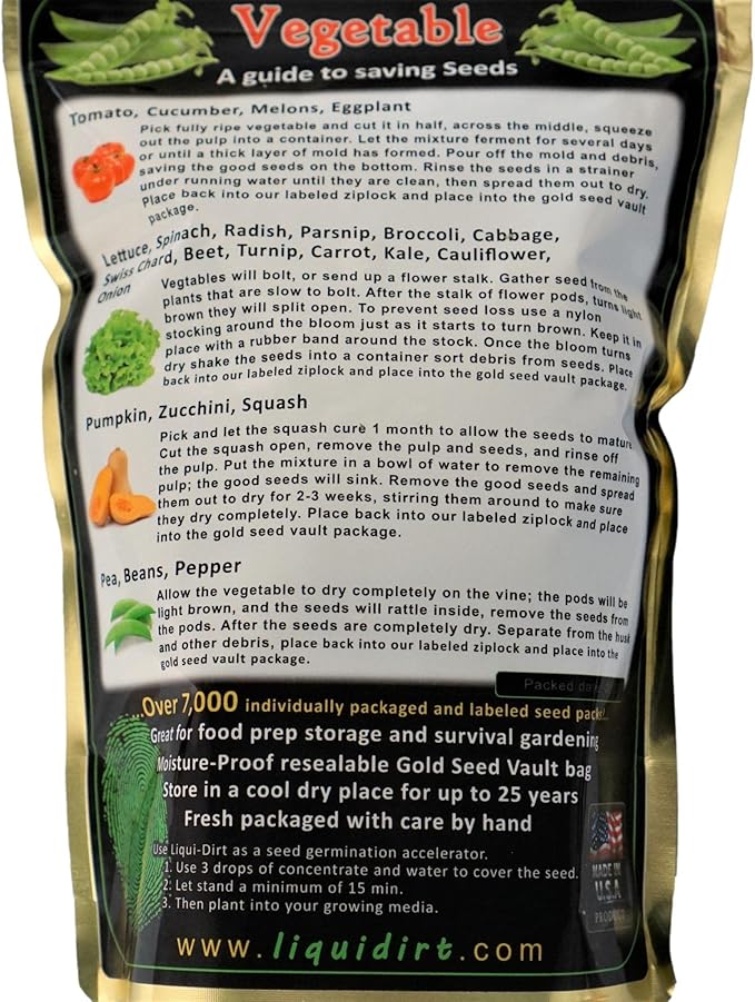Heirloom Fruit and Vegetable Seeds - 38 Varieties Over 8000 Non-GMO Non-Hybrid Chemical-Free Seeds for Survival Garden Seed Bank