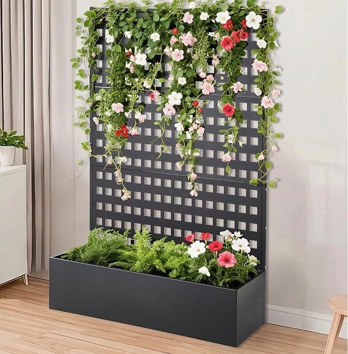 GAOMON Steel Raised Garden Bed - Large Metal Grow Box for Vegetables Anti-Rust Steel Planter Box for Patio Balcony Backyard