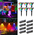 6 Packs Bright Solar Spotlight and 8 Pack Solar Powered Fence Lights
