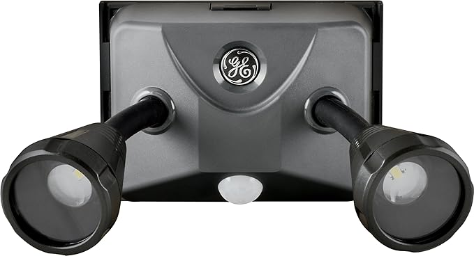 GE Outdoor Motion-Activated Led Security Spotlight Grey/Black 17700