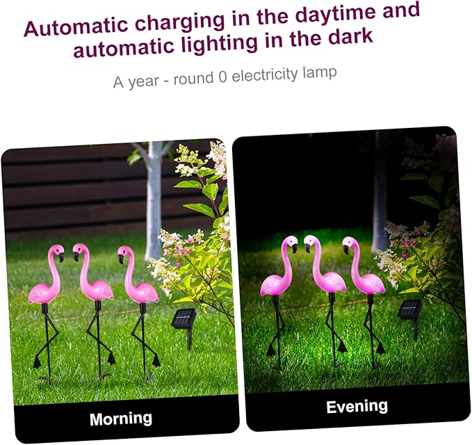 ARTIBETTER Flamingo Pattern Solar Led Ground Spotlight Outdoor Garden Lights for Patio Decor