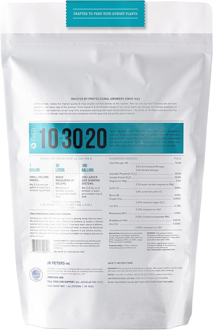 Jack's 10-30-20 Bloom Fertilizer 2.2 Pounds