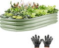8×4×1 ft Large Green Raised Garden Bed for Outdoor Easy Assembly &amp Rust-Resistant Galvanized Planter Box for Vegetables Flowers &amp Herbs
