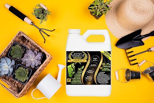 Humic Acid &amp Fulvic Acid Liquid Concentrate - 10000 sq ft - Organic Plant Food Enhancer for Lawn Plants Turf Grass &amp Garden Soil