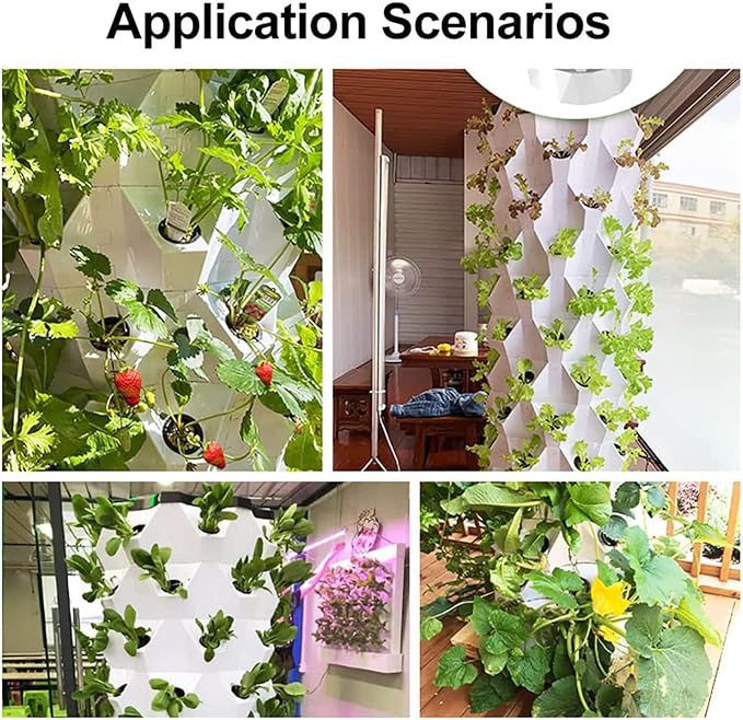 Hydroponics Tower for Indoor Herbs Fruits and Vegetables with Hydrating Pump Timer - Garden Hydroponic Growing with 6 Floors
