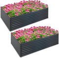 Giantex 2 Pcs Galvanized Raised Garden Bed 70.5x44x20.5 Metal Planter Box Large Rectangular Steel Planter Raised Bed Open Bottom for Vegetable Fruits Flower Succulent Easy Assembly