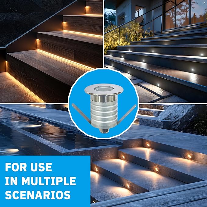 210 LED Honeycomb Underground Light 3W DC12-24V IP67 Anti-Glare Low-Voltage Embedded Stainless Steel 304 Cover Suitable for Outdoor Ground Deck Square Park Courtyard(3000K 4Packs)