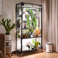 Bstrip Indoor Greenhouse Cabinet with Pegboard Indoor Greenhouse with 4 Pack 96W Full Spectrum Grow Light for Indoor Plant Foliage Plants 29.5x13.8x59