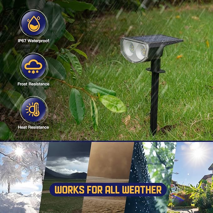 Kyosho Color Changing Solar Outdoor Lights 9 Lighting Modes Halloween Christmas Lights Waterproof RGBW Multicolor Solar Spotlight for Tree Pool Garden 4 Pack