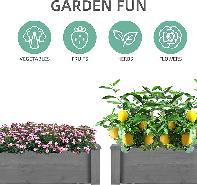 Raised Garden Bed for Outdoor 96x28x10 Inches Large Long Planter Box with Tool-Free Assembly