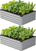 4x3x1 ft(2 Pack) Galvanized Raised Garden BedOutdoor Planter Box Metal Patio Kit Planting Bed for Vegetables Flowers and SucculentsSilver