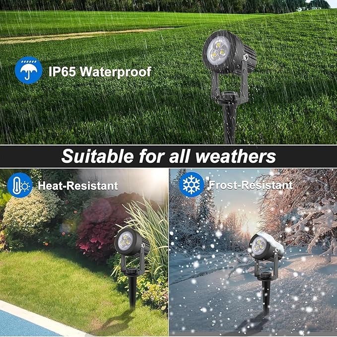 Solar Spot Lights Outdoor Solars Landscape Spotlights IP65 Waterproof 9.8ft CableAuto On/Off Outdoor Wall Lights for Garden Yard Driveway Porch Walkway Pool(White)
