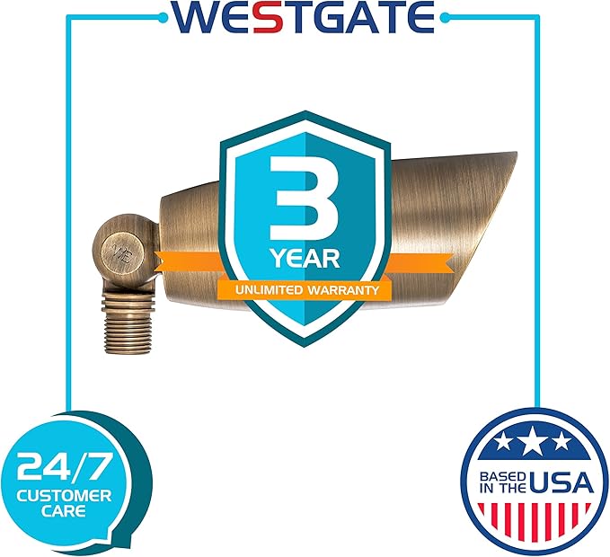 Westgate LED Low Voltage Landscape Lights - Directional Landscape Spotlight - Antique Bronze Finish 5W LED Bulb - All Accessories Included - Pack of 1