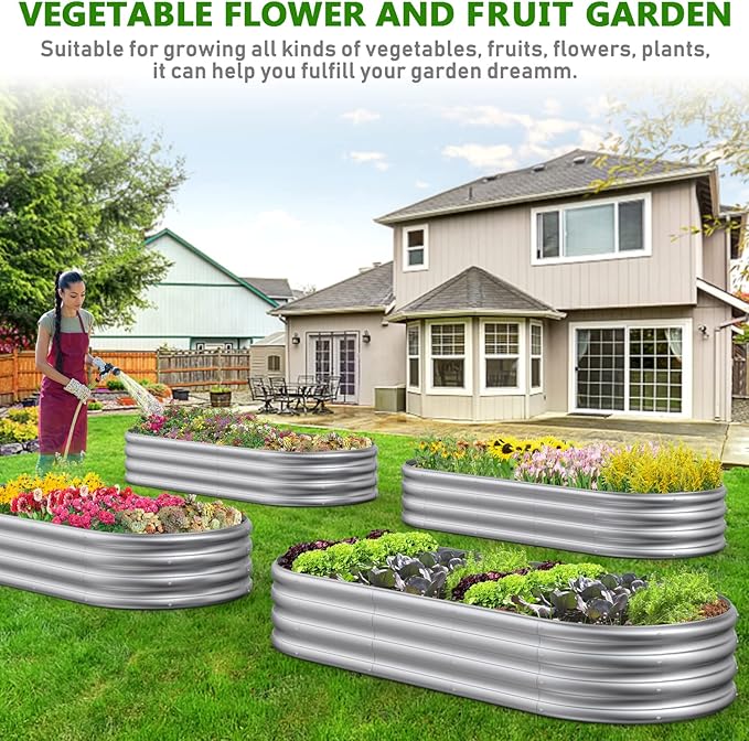 6x2.3x1ft Raised Garden Bed for Flowers Outdoor Raised Planter Box Backyard Raised Garden Bed for Plant