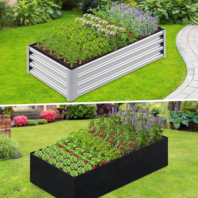 6x3x2ft Fabric Raised Garden Bed liner for Planter Raised Beds Garden Grow Bed Bags to Grow Vegetables Flowers Fruits Herbs and Succulents Rectangle Planting Container for Outdoor 269 Gallon